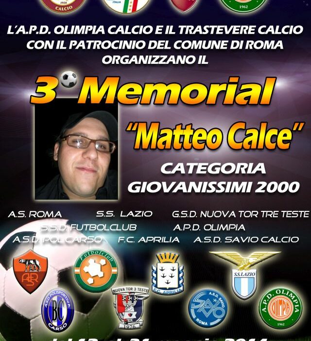 “III MEMORIAL MATTEO CALCE”: CALENDARIO E REGOLAMENTO DEL TORNEO