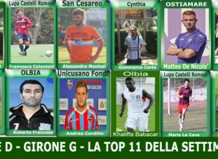 SERIE D GIRONE G LA TOP 11 DELLA SETTIMANA