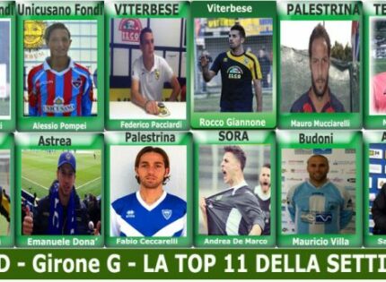 SERIE D GIRONE G LA TOP 11 DELLA SETTIMANA…