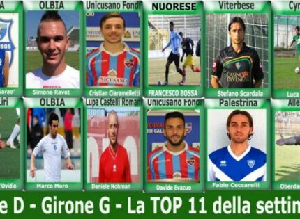 SERIE D GIRONE G LA TOP 11 DELLA SETTIMANA…