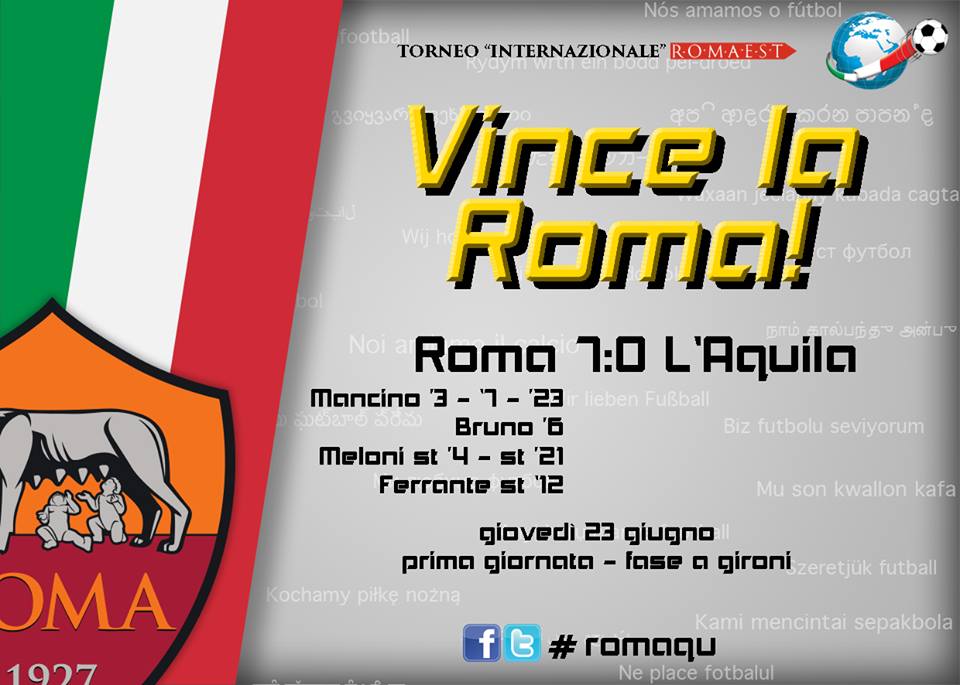 III TORNEO INTERNAZIONALE ROMA EST: ROMA – L’AQUILA 7-0