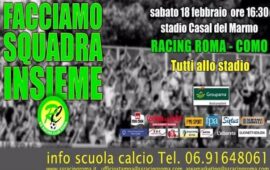 Racing Roma, 900 biglietti omaggio per la partita contro il Como