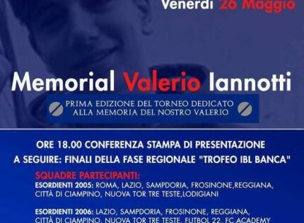 Memorial Valerio Iannotti, a Ciampino è tutto pronto per la prima edizione