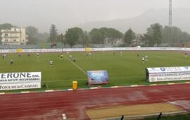 Sotto una pioggia battente Cassino – Rieti termina in parità. Ecco il video della gara e le interviste