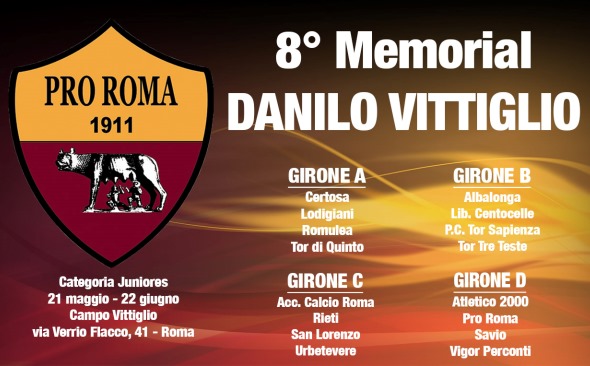 Pro Roma, tutto pronto per l’ottavo Memorial Danilo Vittiglio