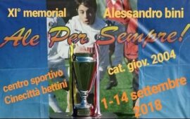 XI Memorial Alessandro Bini, oggi pomeriggio in campo per le Semifinali