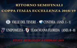 Coppa Italia di Eccellenza, oggi pomeriggio ci si gioca il pass per la finalissima del 6 febbraio
