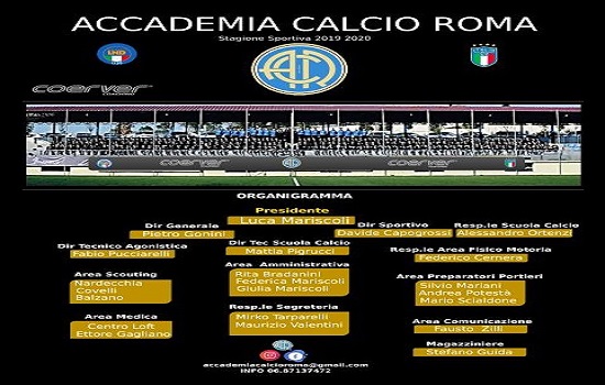 Accademia Calcio Roma, l’organigramma dirigenziale ufficiale del club