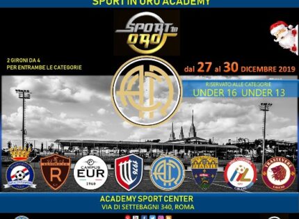 I Torneo Sport in Oro Academy, dal 27 al 30 dicembre in campo U16 e U13