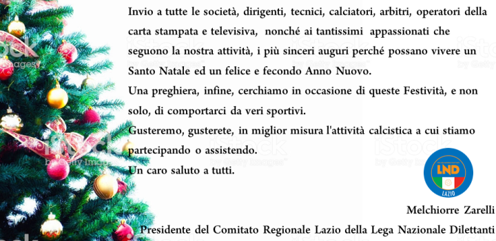 Auguri dal Presidente Melchiorre Zarelli