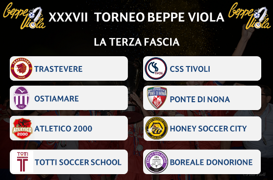 XXXVII Torneo Beppe Viola, le squadre della terza fascia