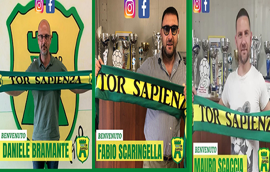 P.C.Tor Sapienza, tre volti nuovi per le giovanili: Scaringella, Bramante e Scaccia