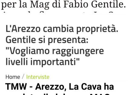 La Mag Servizi Energia rileva l’Arezzo, New Energy tra i Main Sponsor
