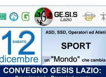 Sport, un mondo che cambia: sabato mattina il convegno on-line della Ge.Si.S. Lazio