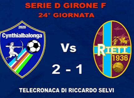 Lunedí sera alle 21.00 su Rete Oro la differita integrale del derby del Girone F di Serie D Cynthialbalonga – Rieti
