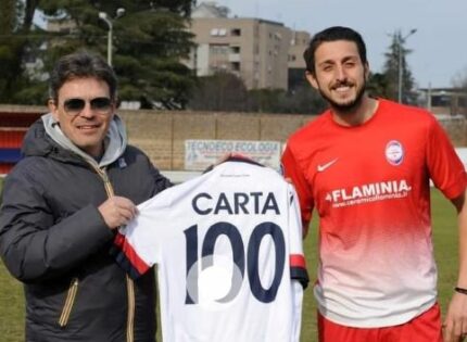 Flaminia, un pari molto amaro: La Pianese acciuffa il 2-2 nel recupero, applausi per le cento presenze di Carta in rossoblù