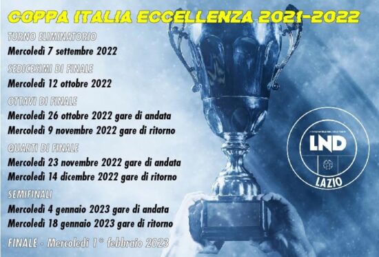 Coppa Italia di Eccellenza, ufficializzate le date: La finale mercoledì 1 febbraio