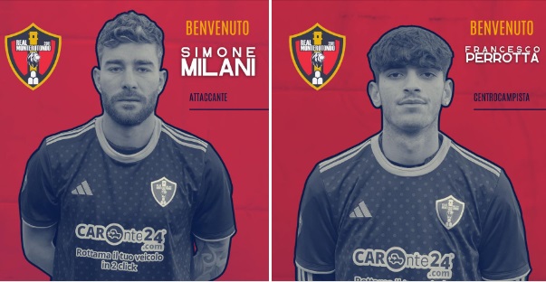 Real Monterotondo, ufficiali l’attaccante Simone Milani e il centrocampista Francesco Perrotta