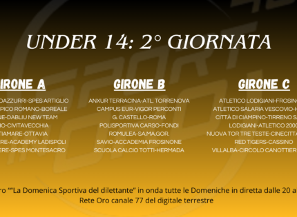 Under 14, la presentazione della seconda giornata di campionato