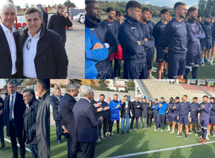 Il Ministro dello Sport Andrea Abodi in visita al rinnovato Stadio Comunale del Guidonia Montecelio grazie agli sforzi dell’ Amministrazione Comunale e famiglia Fusano
