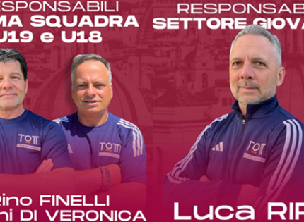 Riassetto societario per la Longarina T.S.S.: Finelli e Di Veronica responsabili di prima squadra, U19 e U18. Il settore giovanile sarà diretto da Luca Ripa