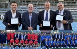 Dal terzo livello di qualità FIGC al futuro dello Stadio, i Presidenti Aurigemma (Regione Lazio) e Cochi (Coni Lazio) incoraggiano Patron Bizzaglia: “Prosegui sulla strada intrapresa”