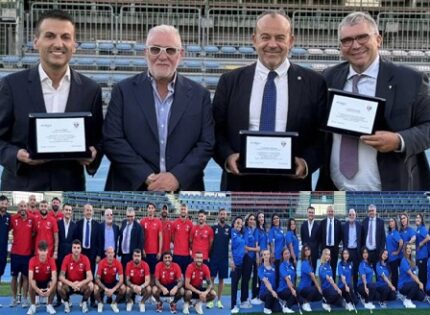Dal terzo livello di qualità FIGC al futuro dello Stadio, i Presidenti Aurigemma (Regione Lazio) e Cochi (Coni Lazio) incoraggiano Patron Bizzaglia: “Prosegui sulla strada intrapresa”