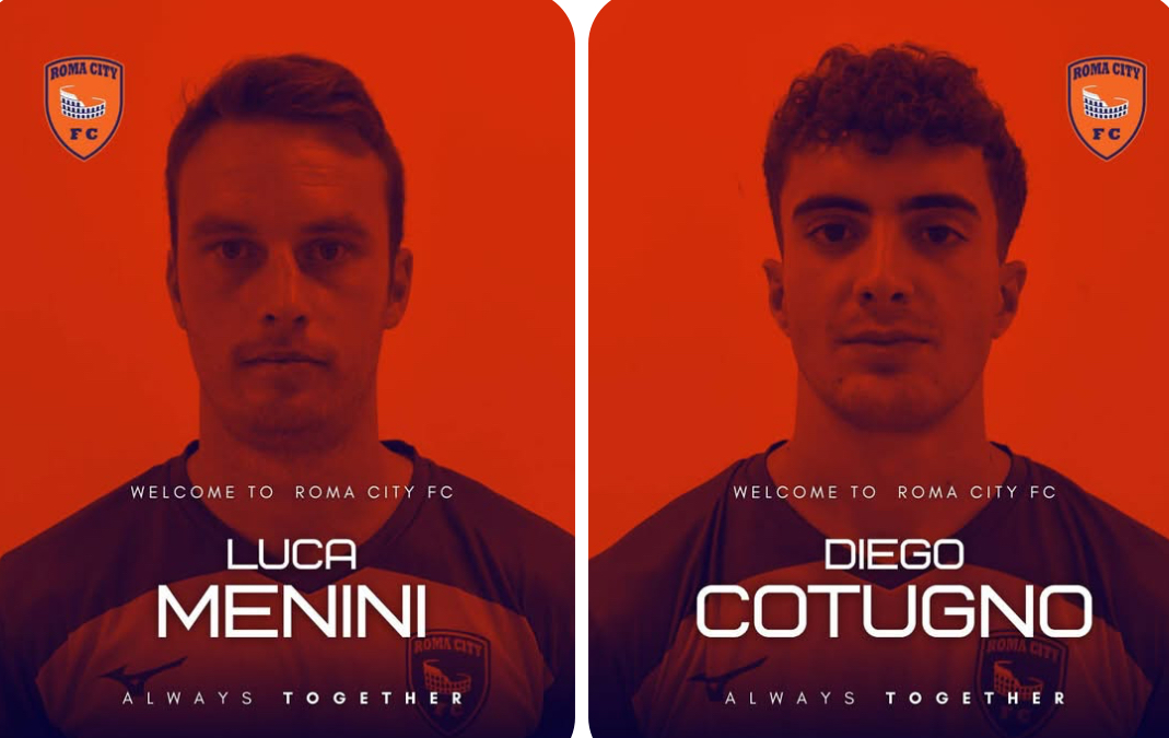 Il Roma City ufficializza il difensore Luca Menini e l’attaccante Diego Cotugno
