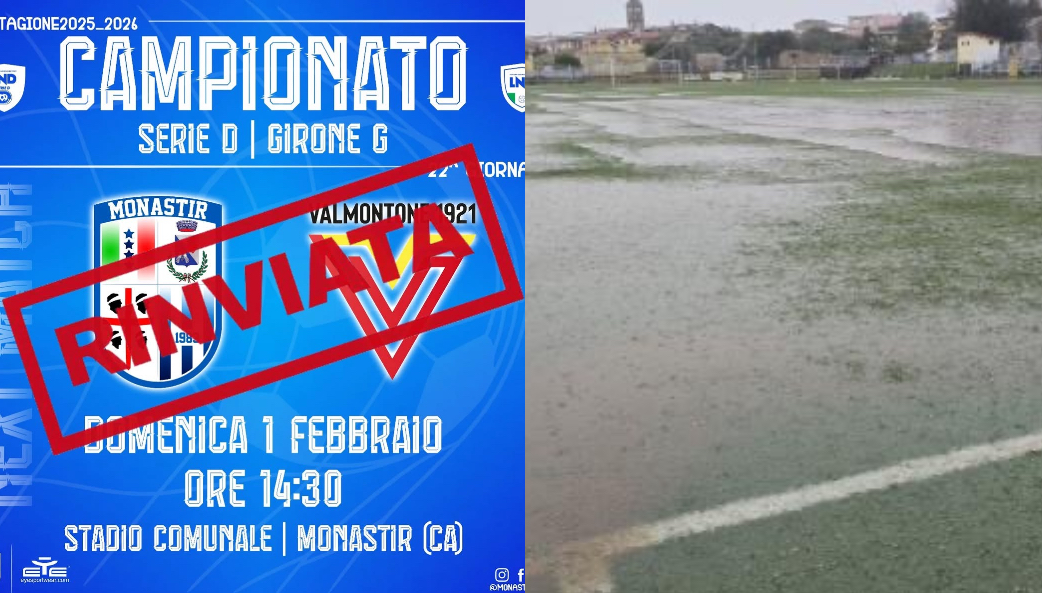 Ufficiale il rinvio della gara Monastir-Valmontone a causa del maltempo