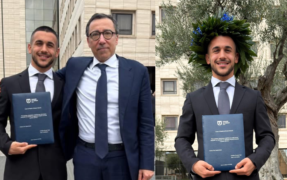 Complimenti all’attaccante del Montespaccato Riccardo Vitelli laureatosi in Scienze Motorie