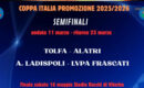 Coppa Italia Promozione, è tempo di Semifinali: Academy Ladispoli, Lupa Frascati, Tolfa e Alatri alla ricerca della finalissima