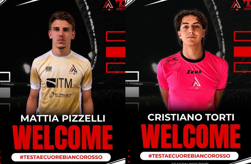 Il Città di Anagni rinforza il reparto under con i classe 2007 Mattia Pizzelli e Cristiano Torti